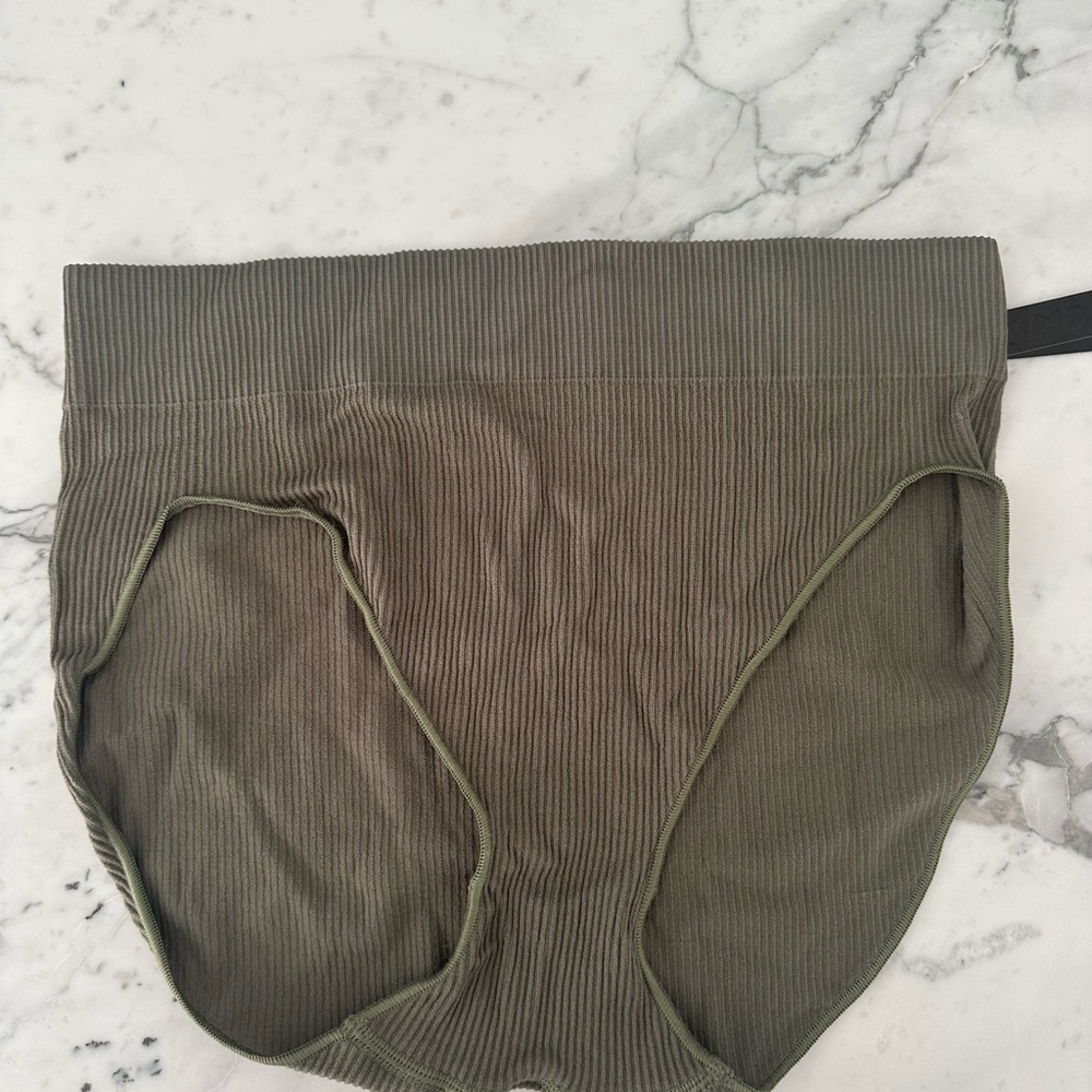 NWT | SKIMS STRETCH RIB BRIEF | L/XL | Slate Green